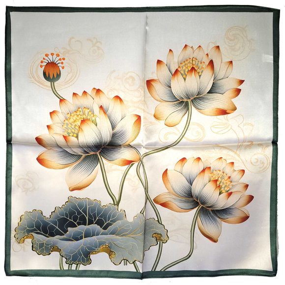 NWT Genuine 100% Mulberry Silk Satin Scarf 21"x21" Small Square Shawl 54871 - Picture 7 of 9